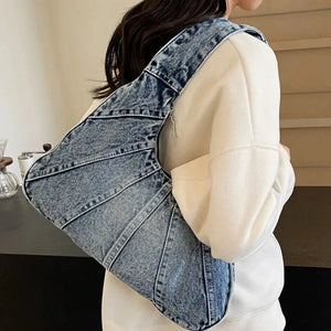 Crescent Shaped Denim Shoulder Bag Trendsi