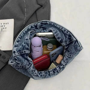 Crescent Shaped Denim Shoulder Bag Trendsi