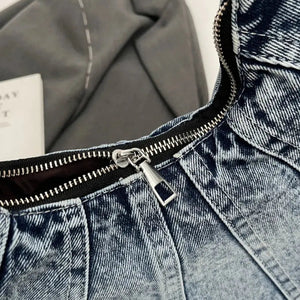 Crescent Shaped Denim Shoulder Bag Trendsi