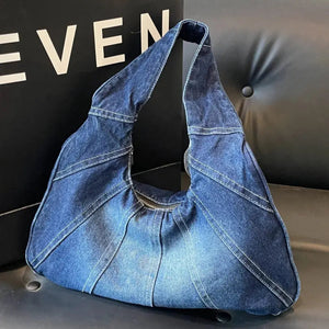 Crescent Shaped Denim Shoulder Bag Trendsi