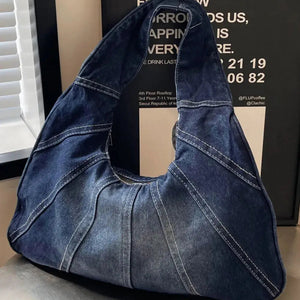 Crescent Shaped Denim Shoulder Bag Trendsi