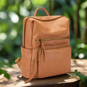 David Jones PU Leather Backpack Bag Trendsi