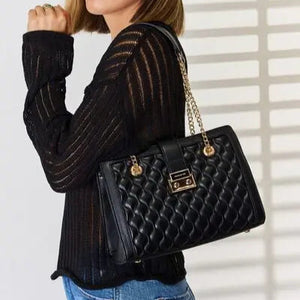 David Jones Quilted PU Leather Handbag Trendsi