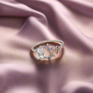 Delicate | Zircon Heart Moon Adjustable Ring Beauty Prologue