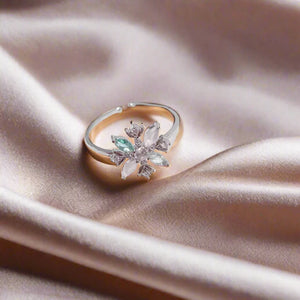 Delicate | Zircon Heart Moon Adjustable Ring Beauty Prologue