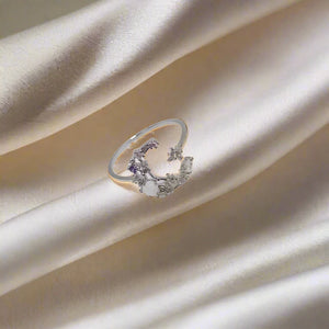 Delicate | Zircon Heart Moon Adjustable Ring Beauty Prologue