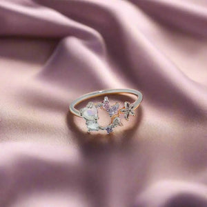 Delicate | Zircon Heart Moon Adjustable Ring Beauty Prologue