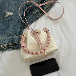Drawstring PU Leather Bucket Bag Trendsi