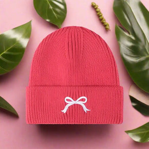 Embody | Embroidered Bow Knit Hat Trendsi