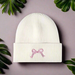 Embody | Embroidered Bow Knit Hat Trendsi