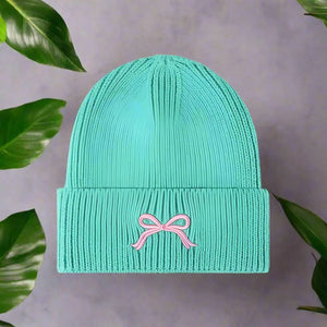 Embody | Embroidered Bow Knit Hat Trendsi