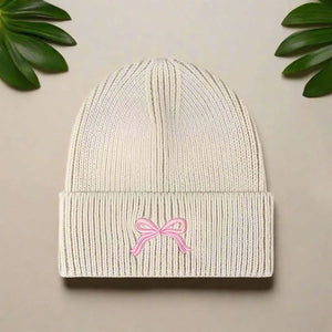 Embody | Embroidered Bow Knit Hat Trendsi