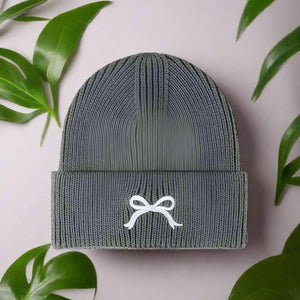 Embody | Embroidered Bow Knit Hat Trendsi