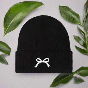 Embody | Embroidered Bow Knit Hat Trendsi