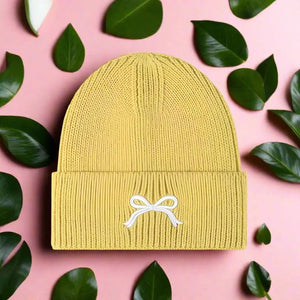 Embody | Embroidered Bow Knit Hat Trendsi