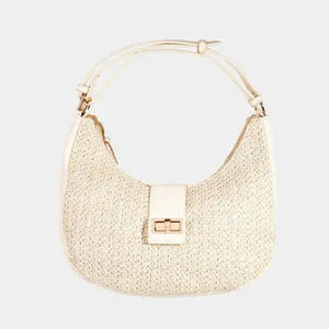 Fame Straw Braid Hobo Bag Trendsi