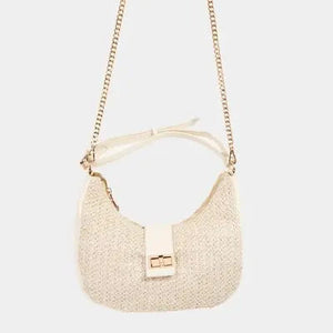 Fame Straw Braid Hobo Bag Trendsi