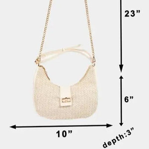 Fame Straw Braid Hobo Bag Trendsi