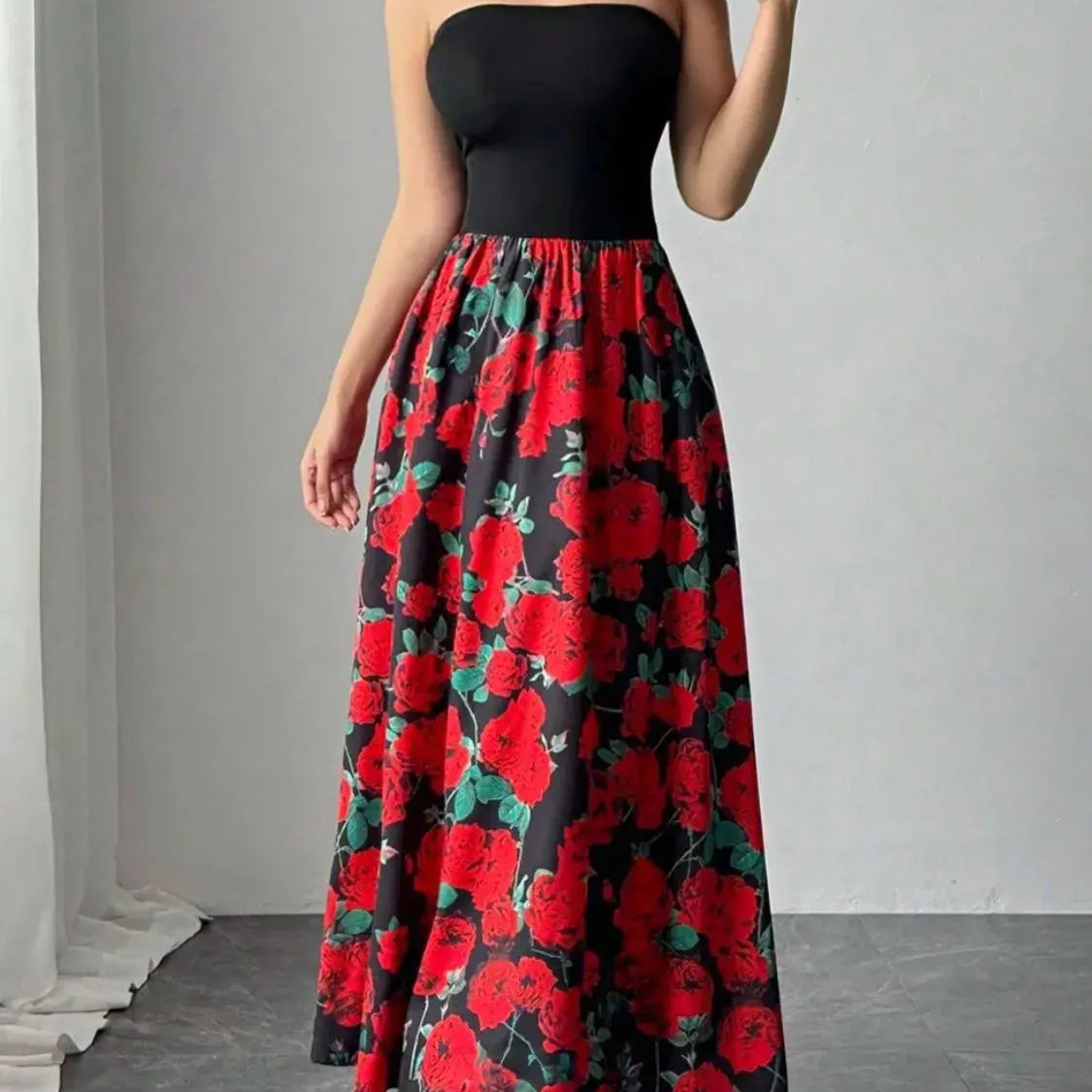 Floral Tube Maxi Dress Trendsi