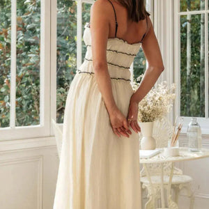 Frill Tied Front Midi Cami Dress Trendsi