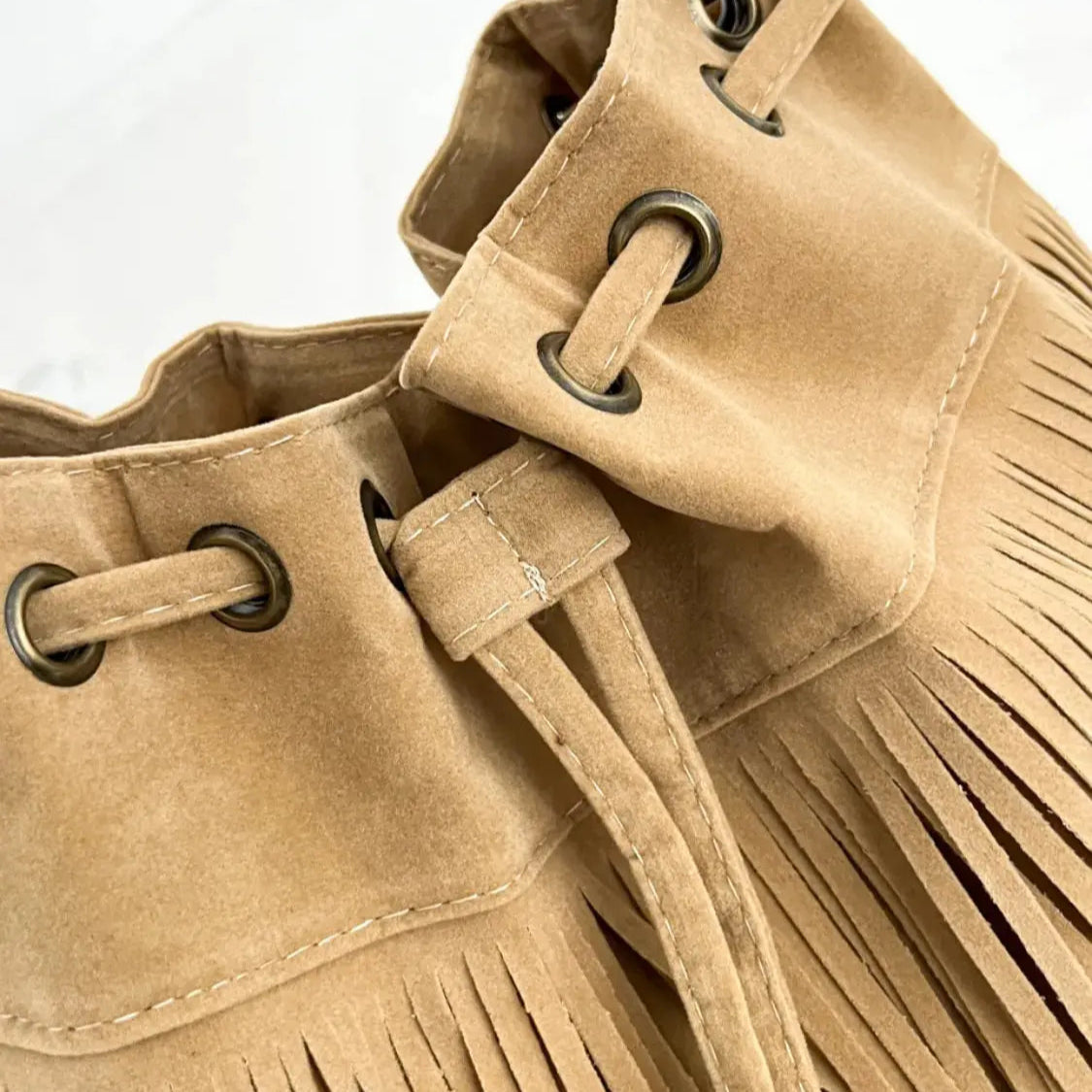 Fringe Drawstring Shoulder Bag Trendsi