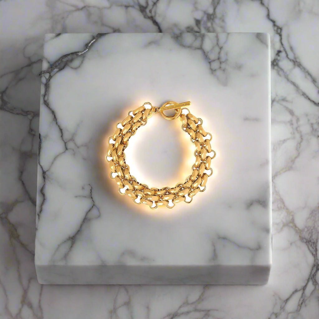 Gold-Plated Toggle Clasp Bracelet Trendsi