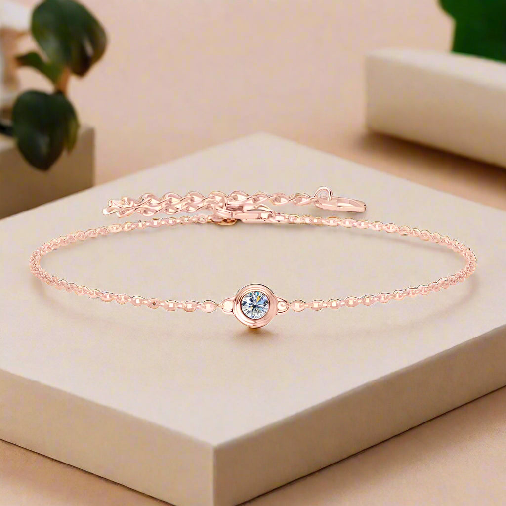 Inlaid Moissanite 925 Sterling Silver Bracelet Trendsi