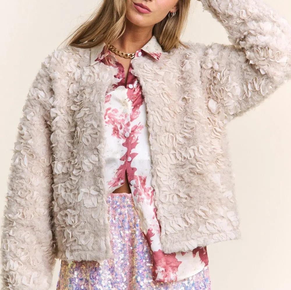 J.NNA Mixed Fabric Chic Jacket Trendsi