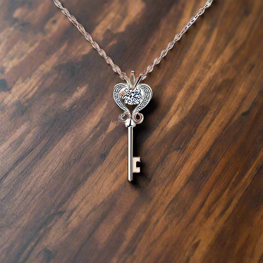 Key Shape Moissanite 925 Sterling Silver Necklace Trendsi
