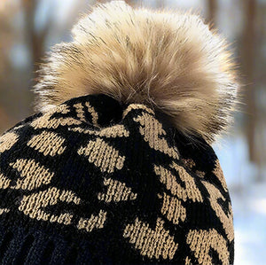 Leopard Pom-Pom Cuffed Beanie Trendsi