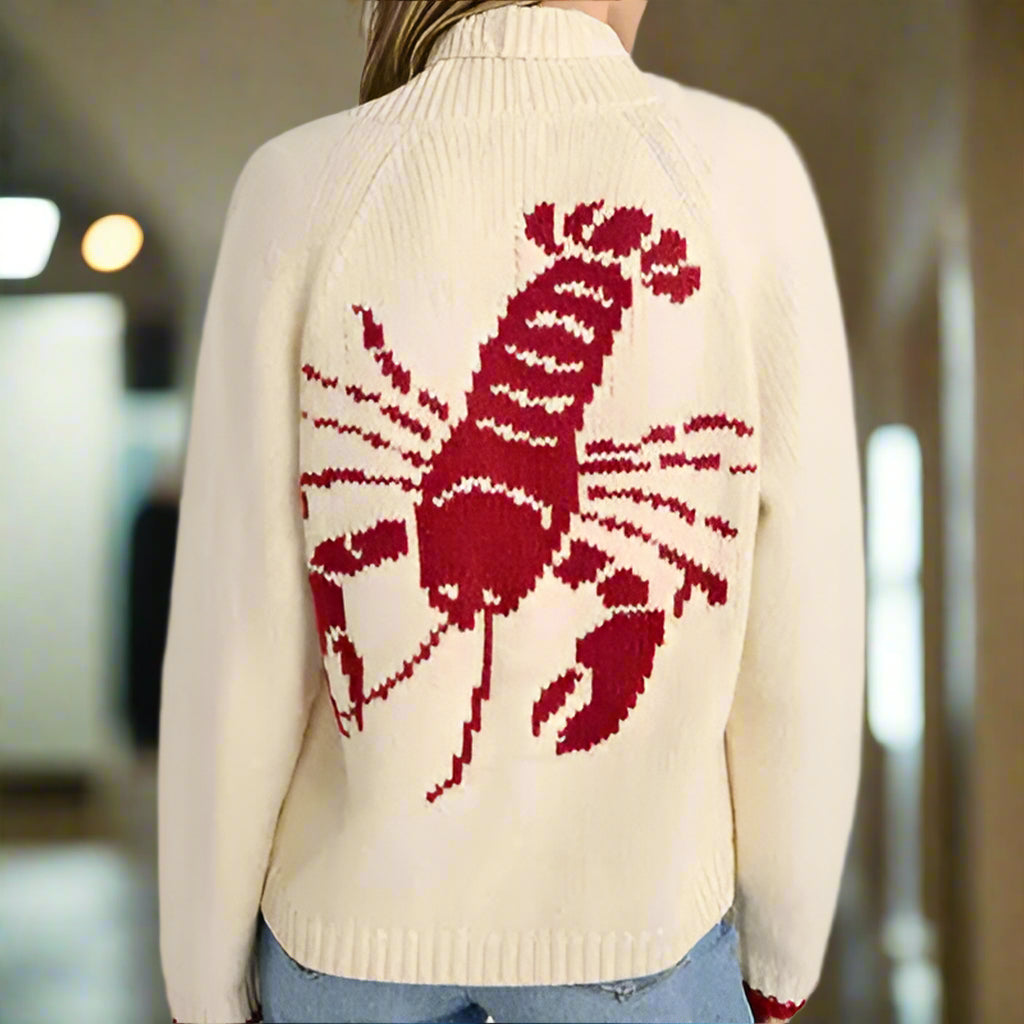 Lobster Button Up Long Sleeve Cardigan Trendsi