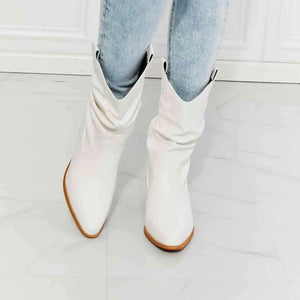 MMShoes Better in Texas Scrunch Cowboy Boots in White Trendsi