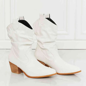 MMShoes Better in Texas Scrunch Cowboy Boots in White Trendsi