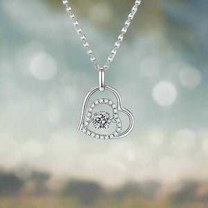 Moissanite 925 Sterling Silver Heart Necklace Trendsi