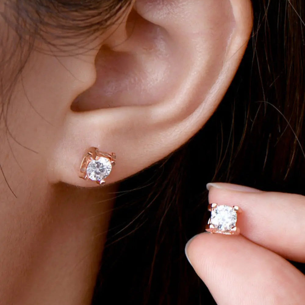 Moissanite 925 Sterling Silver Stud Earrings Trendsi