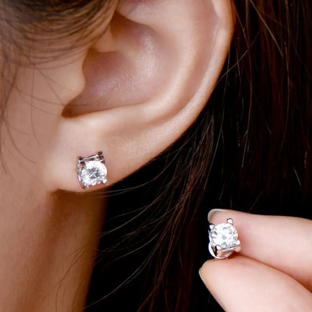 Moissanite 925 Sterling Silver Stud Earrings Trendsi