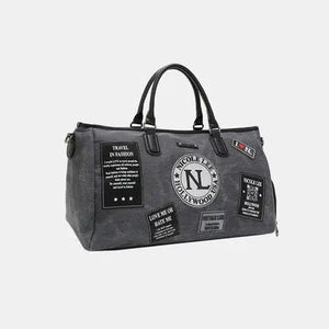 Nicole Lee USA Denim Patch Duffel Trendsi