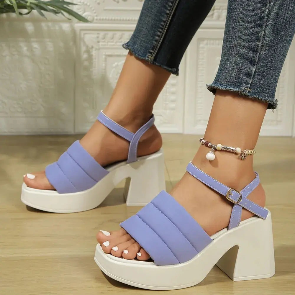 Open Toe Block Heels Sandals Trendsi
