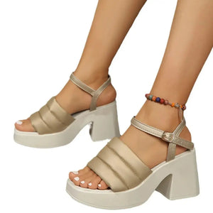 Open Toe Block Heels Sandals Trendsi