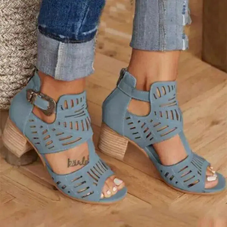 Open Toe Block Heels Sandals Trendsi