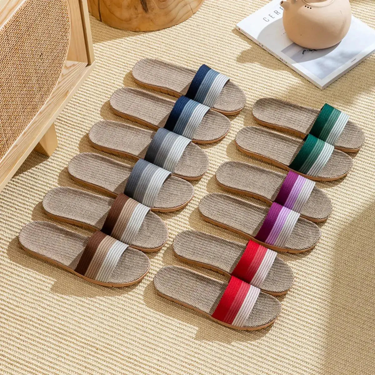 Open Toe Flats Slippers Trendsi