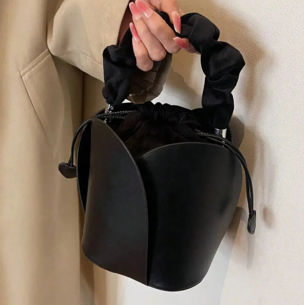 PU Leather Drawstring Bucket Bag Trendsi