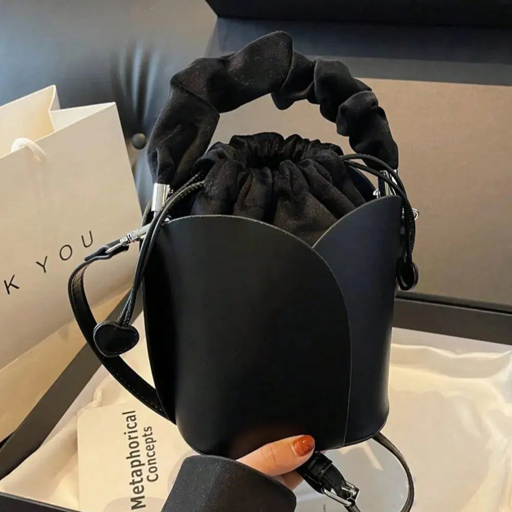 PU Leather Drawstring Bucket Bag Trendsi