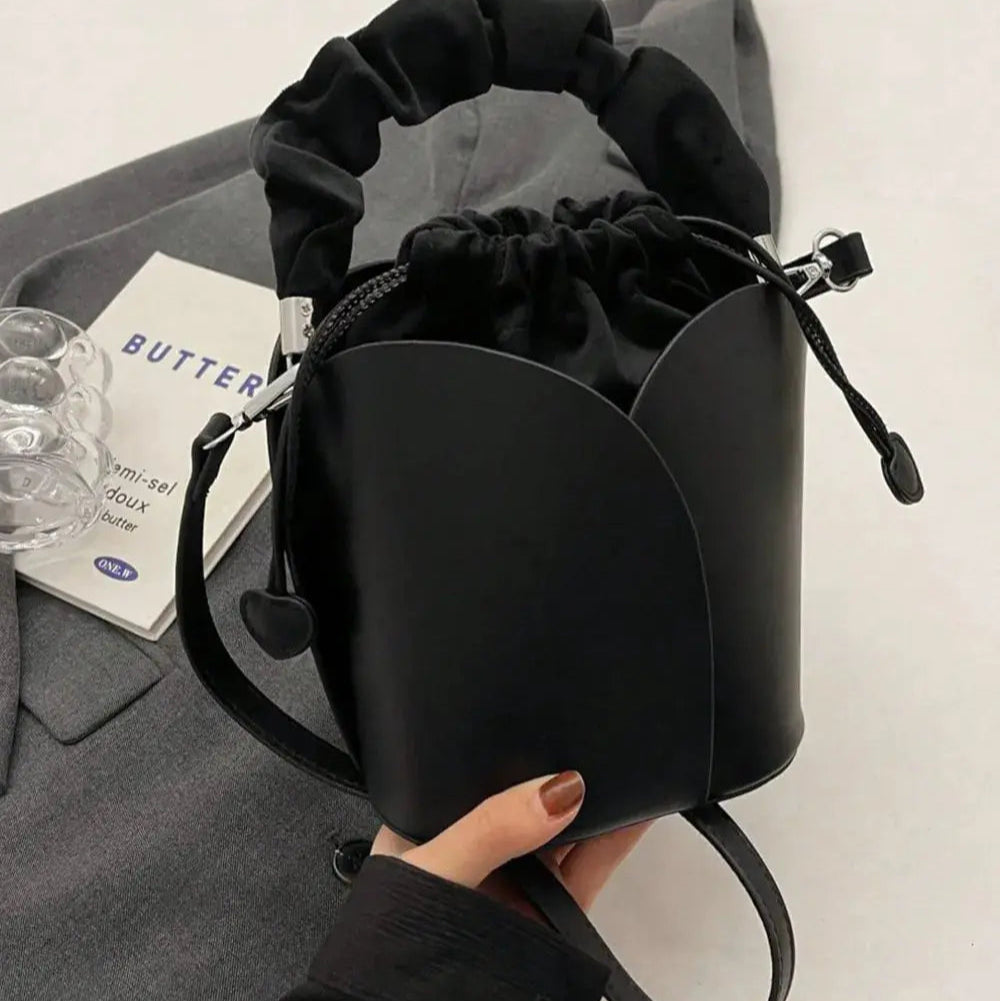 PU Leather Drawstring Bucket Bag Trendsi