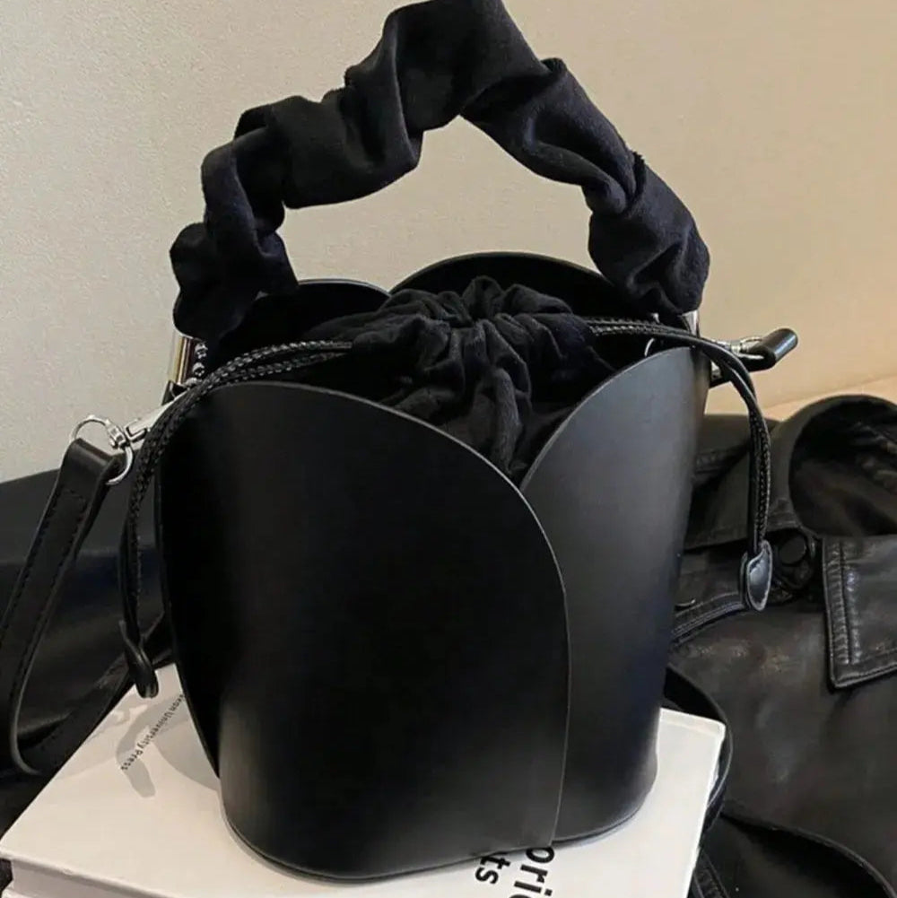 PU Leather Drawstring Bucket Bag Trendsi