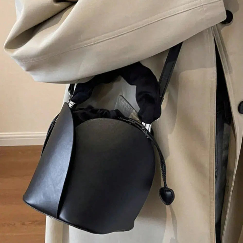 PU Leather Drawstring Bucket Bag Trendsi