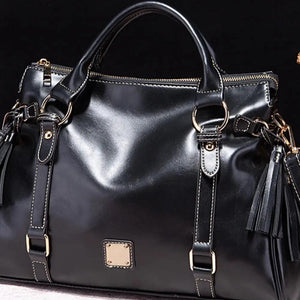 PU Leather Handbag with Tassels Trendsi