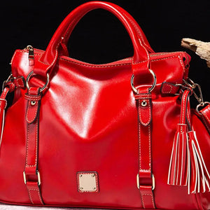 PU Leather Handbag with Tassels Trendsi