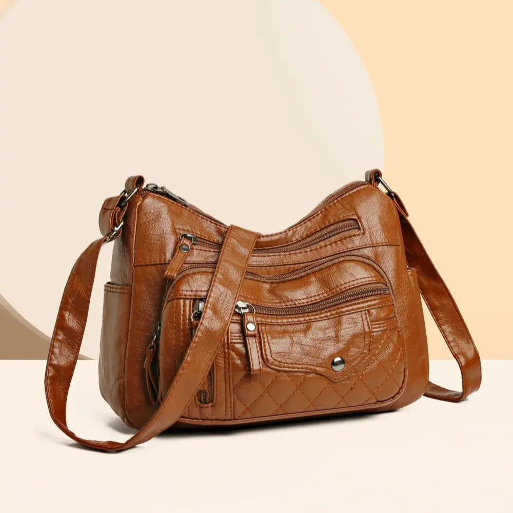 PU Leather Multi Pockets Adjustable Strap Shoulder Bag Trendsi