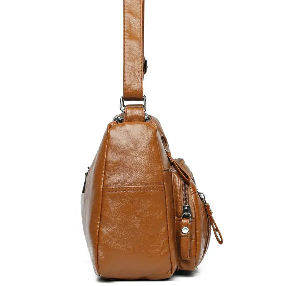 PU Leather Multi Pockets Adjustable Strap Shoulder Bag Trendsi